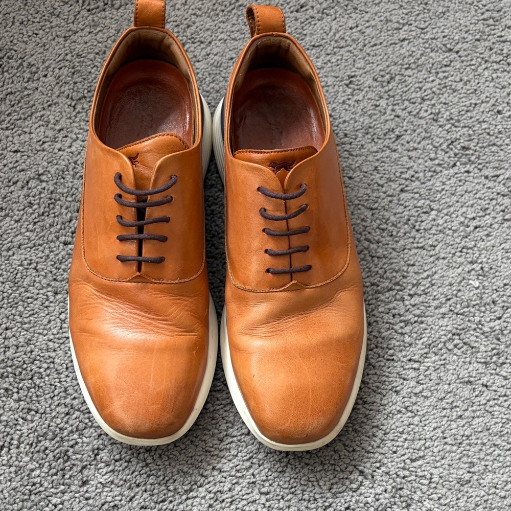 Wolf and Shepard Honey Tan Leather Oxfords for Men